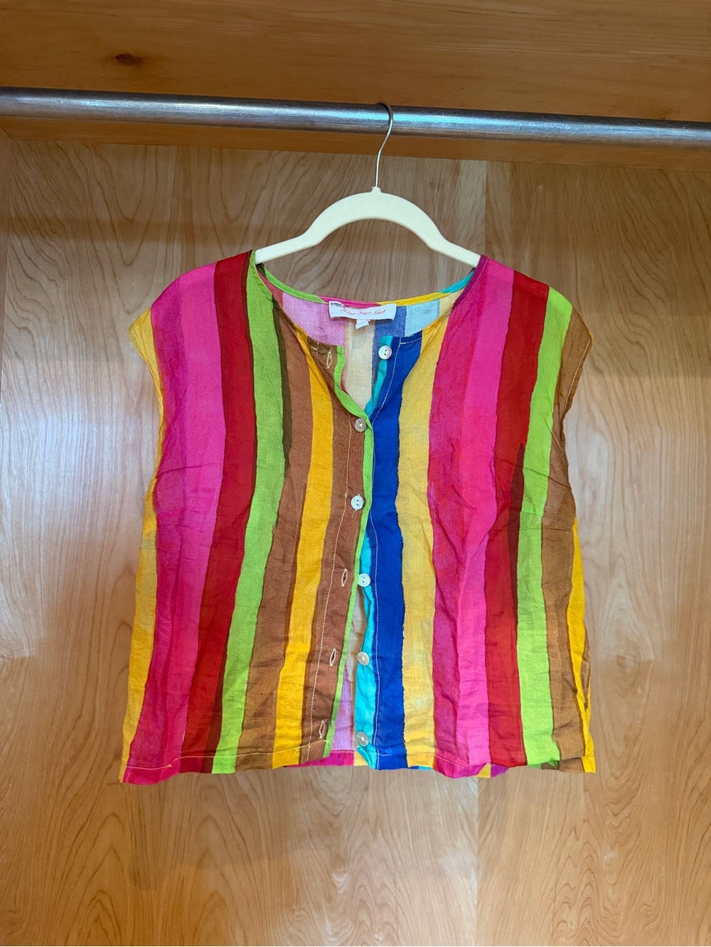 Women’s Multicolor Striped Button-Front Top - Bright Stripe